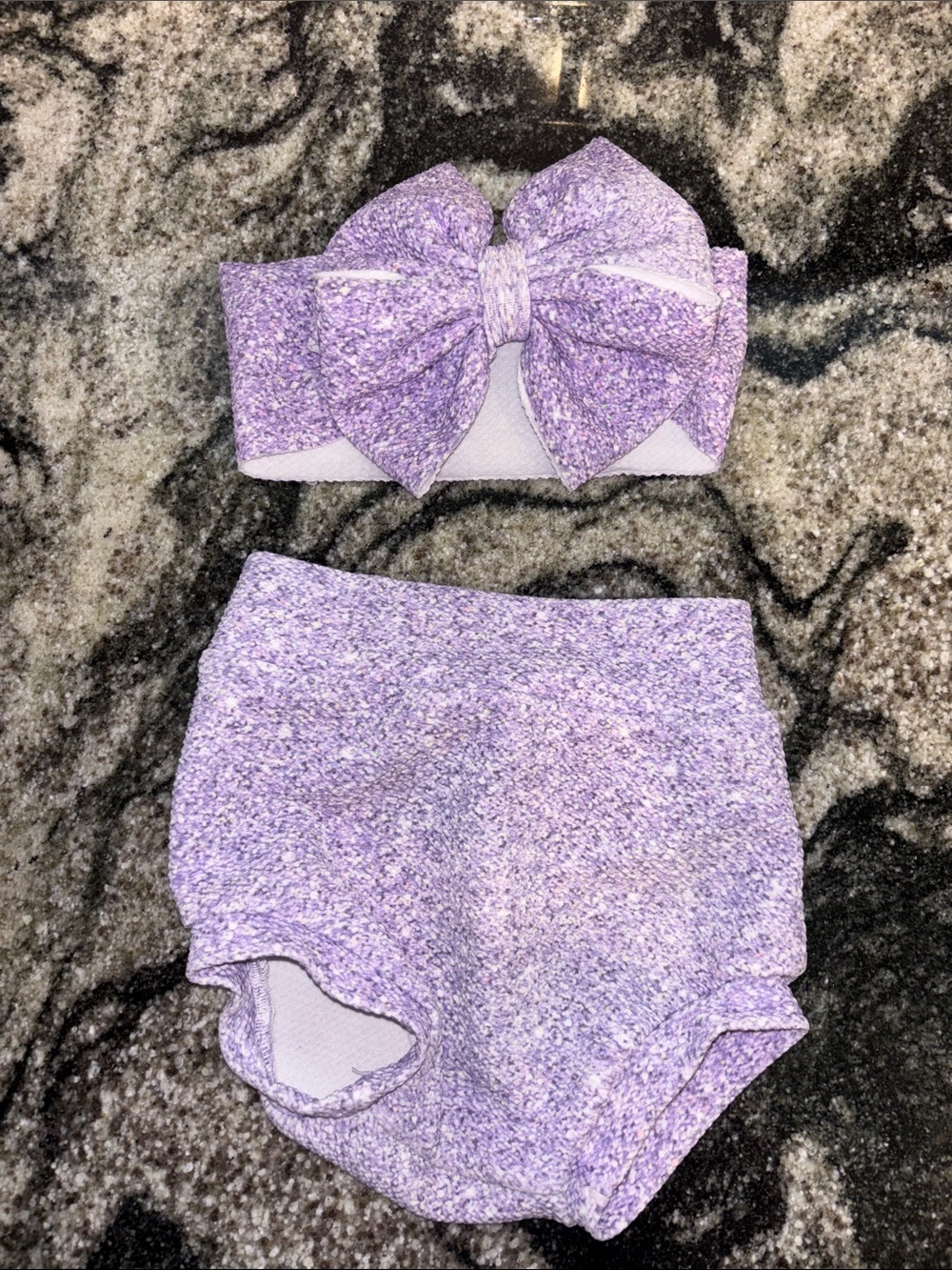 Purple Bow & Bummie Set